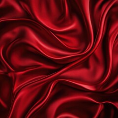 Fototapeta premium Luxurious red silk fabric with smooth texture and elegant drape, perfect for design and fashion projects.