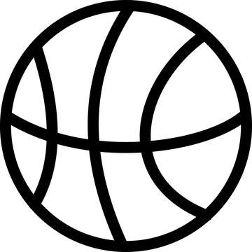 recommend clip art: Simple black and white outline of a basketball.