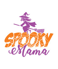 Spooky Mama Halloween Vector T-Shirt, Happy Halloween Pumpkin Horror Crary Girl Costume Design