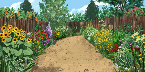 School Garden Coordinator's Wall: Covered in gardening tips, planting schedules, and a board with garden maintenance plans