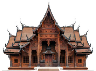 Naklejka premium PNG Wooden temple building architecture housing worship.