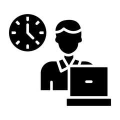 Workaholic Glyph Icon Design