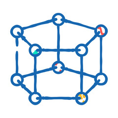 particle molecular structure doodle icon sketch vector. particle molecular structure sign. isolated symbol illustration