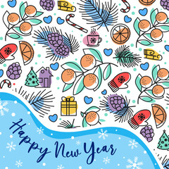 cute winter new year card