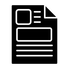 Fototapeta premium Newspaper Glyph Icon Design