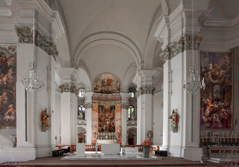 The main altar of the Jesuit Church in Heidelberg, Germany. 
