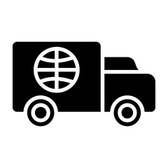 News Van Glyph Icon Design