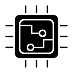 Processor Glyph Icon Design