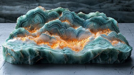 A soft pastel green marble slab adorned with fine golden veins, offering a serene and luxurious vibe