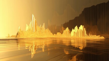 Obraz premium Financial graph showing gold stock trends, highlighting the gold mining sector performance, detailed in a sleek presentation