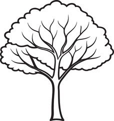 tree icon over white background, vector illustration. black and white design