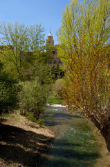 Albarracin town and Guadalaviar River, Sierra de Albarracin, Teruel province,Aragon, Spain