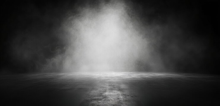 Ethereal Black and White Scene with Mystical Fog and Emotional Depth