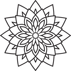 Mandala. Ethnic decorative element. Hand drawn backdrop. Islam, Arabic, Indian, ottoman motifs. Boho style. Template for coloring page.	