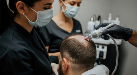 Fototapeta premium Professional Hair Loss Treatment at a Modern Clinic