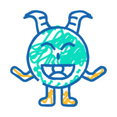 funny monster funny doodle icon sketch vector. funny monster funny sign. isolated symbol illustration