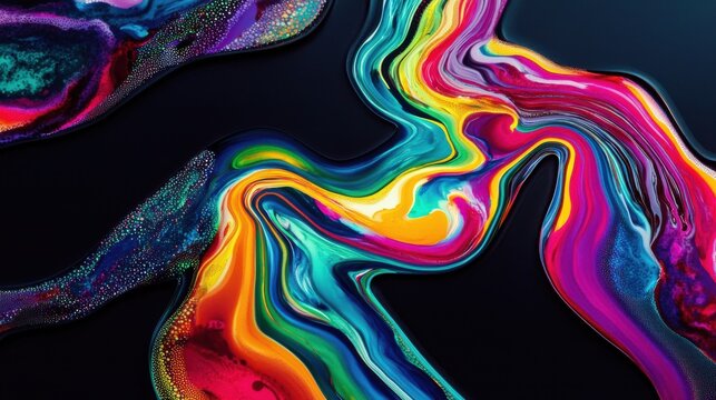 Rainbow of Moods: A flowing abstract river of colors, where each section of the river represents a different level of positivity and happiness