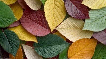 Fototapeta premium Vibrant Autumn Leaves Close-up: Highlighting Intricate Patterns of Nature's Artistry
