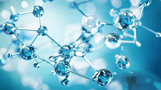 Molecular connections close up on a light background
