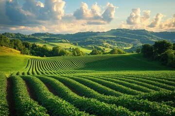 Rolling Green Fields and Hills