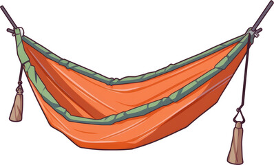 Orange hammock with green trim