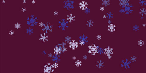 Christmas golden horizontal border.Christmas decoration. White snowflakes flying in the air. Snow flakes, snow background.