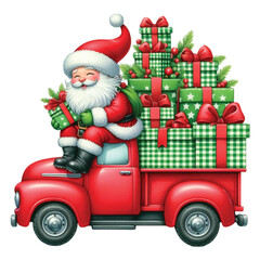 Christmas Santa Gift Delivery Truck