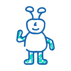 toy monster cute doodle icon sketch vector. toy monster cute sign. isolated symbol illustration