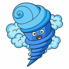 blizzard creating an icy tornado shape 