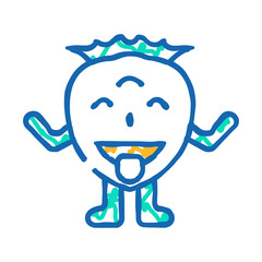 comic monster cute doodle icon sketch vector. comic monster cute sign. isolated symbol illustration