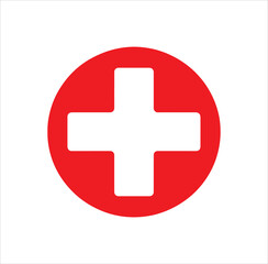 Red medical hospital cross health icon vector illustration design on white background.