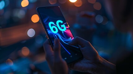 An introduction to the 6G era unfolds at the touch on a gadget display, highlighting the rapid evolution of mobile communication capabilities.