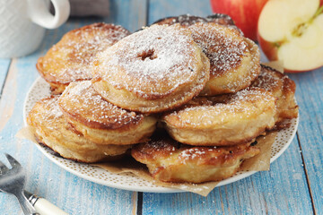 German traditional dessert dish Apfelkuehle