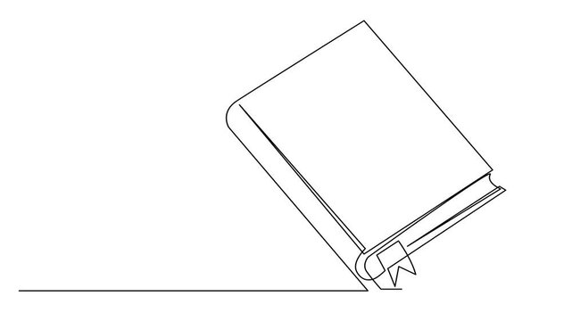 Continuous line art drawing of book illustration template