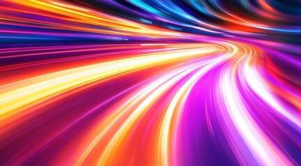 Vibrant and Dazzling Motion Blur Abstract with Luminous Streaks and Glowing Trails