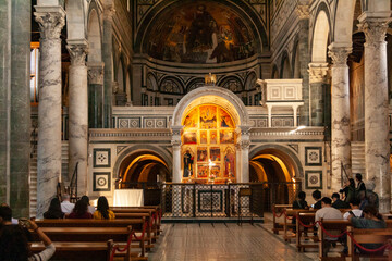 Fototapeta premium Italia, Toscana, città di Firenze. La chiesa di San Miniato al Monte.