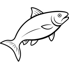 Colorful Salmon Leaping Through Rapids Vector Illustration
