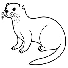 Delightful Otter Vector Illustration Highlighting the Lively Nature of River Dwellers
