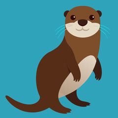 Endearing Otter Vector Illustration Celebrating the Grace and Charm of These Aquatic Mammals
