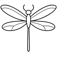 Detailed Dragonfly Vector Design Surrounded by Colorful Flowers
