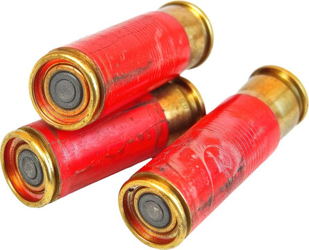 Three red shotgun shells