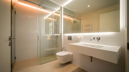 modern bathroom design decorated with led lights