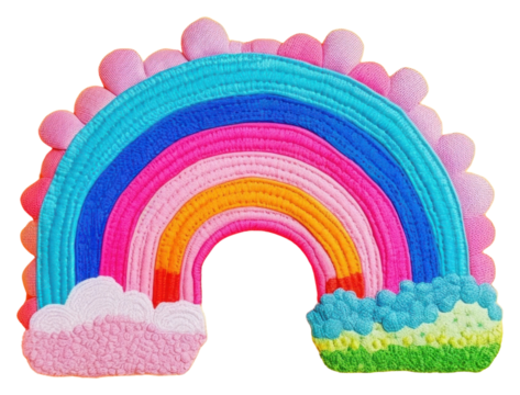 PNG Simple fabric textile illustration minimal of a rainbow art confectionery creativity.