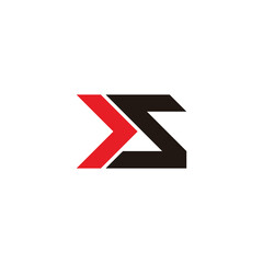 letter s next arrow simple geometric logo vector