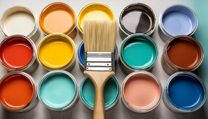 Colorful Inspirations: DIY Paint Brushes with Sample Paint Pots from Above
