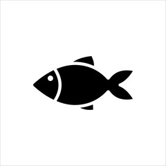 Fish icon. Vector outline fish icon. Fish illustration. Fishing symbols. Isolated on white background.