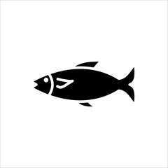 Fish icon. Vector outline fish icon. Fish illustration. Fishing symbols. Isolated on white background.