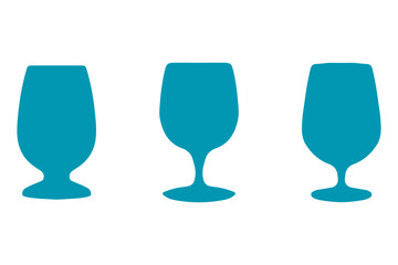 Party glass icon set. Drink illustration