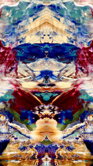 Fototapeta premium Abstract background wallpaper. Ethnic pattern. Mixtures of oil paint. Trendy hand painting canvas. Wall decor and Wall art prints Idea. 3D Texture. Art object