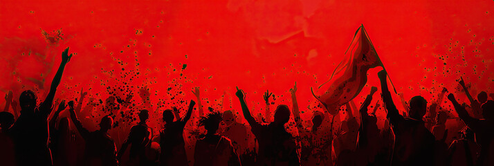 Revolution (Red): Signifies the radical change or overthrow of a social or political system, often through force or mass mobilization